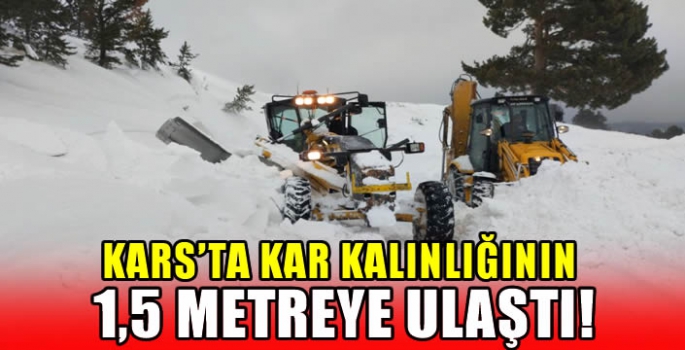 Kars'ta kar kalınlığının 1,5 metreye ulaştı!