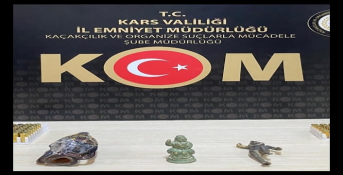 Kars'ta tarihi eser operasyonunda 2 şüpheli yakalandı