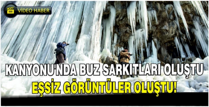 Koçköprü Kanyonu'nda buz sarkıtları oluştu: Eşsiz görüntüler oluştu!