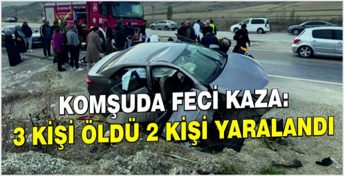 Komşuda feci kaza: 3 Kişi öldü 2 kişi yaralandı