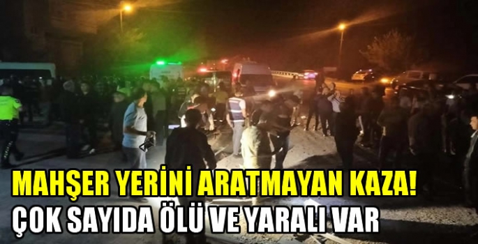 Mahşer yerini aratmayan kaza! Tır düğün konvoyundaki araca çarptı