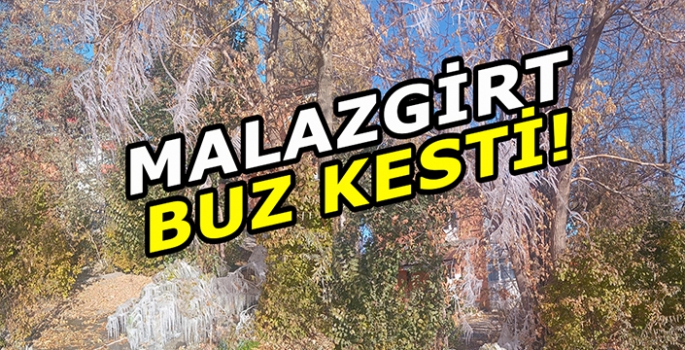 Malazgirt buz kesti! Sular ve araçlar dondu