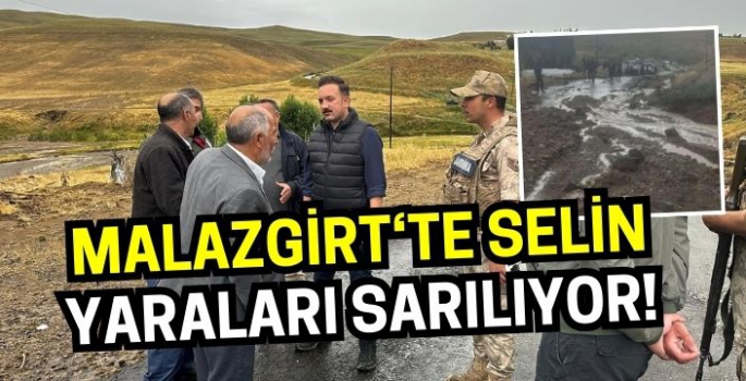 Malazgirt Kaymakamlığı selin yaralarını sarıyor: Kapanan yollar açıldı!