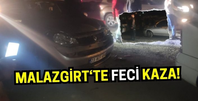 Malazgirt’te kaza! Park halindeki araca çarptı 