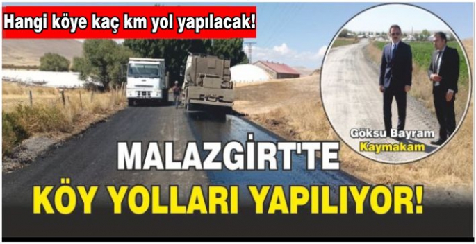 Malazgirt’te Köy Yolları Yenileniyor