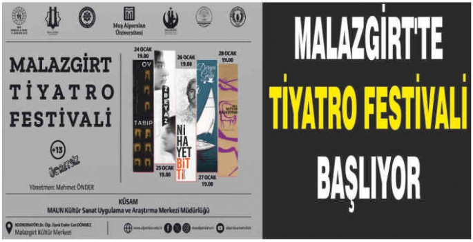 “Malazgirt’te Tiyatro Festivali” Başlıyor