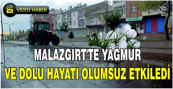 Malazgirt'te yağmur ve dolu hayatı olumsuz etkiledi