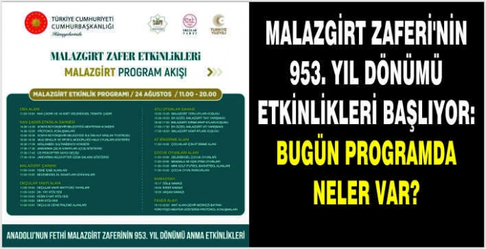 Malazgirt Zaferi’nin 953. Yıl Dönümü Etkinlikleri başlıyor: Bugün programda neler var?