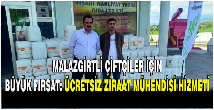  Malazgirtli çiftçiler için büyük fırsat: Ücretsiz ziraat mühendisi hizmeti