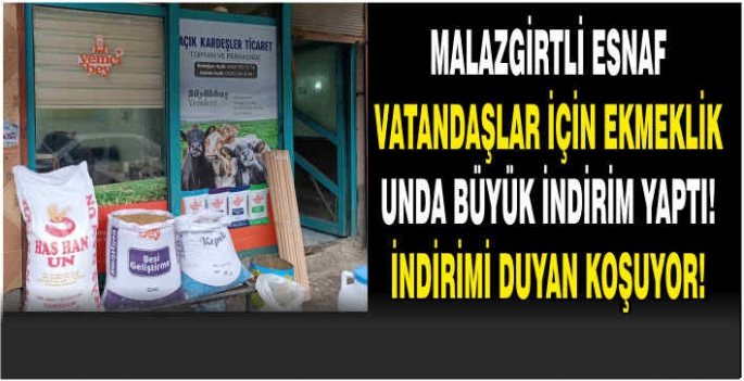  Malazgirtli esnaf vatandaşlar için ekmeklik unda büyük indirim yaptı! İndirimi duyan koşuyor!