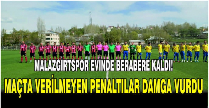 Malazgirtspor evinde berabere kaldı! Maçta verilmeyen penaltılar damga vurdu