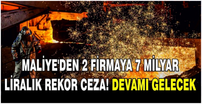 Maliye'den 2 firmaya 7 milyar liralık rekor ceza! Devamı gelecek