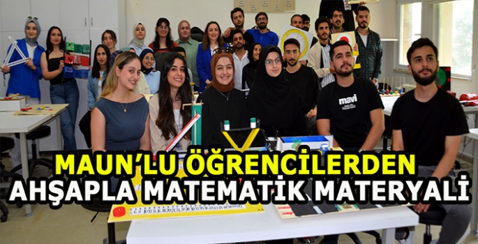 MAUN öğrencileri ahşaptan matematik materyalleri hazırlıyor