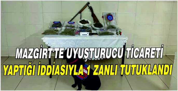 Mazgirt’te uyuşturucu ticareti yaptığı iddiasıyla 1 zanlı tutuklandı