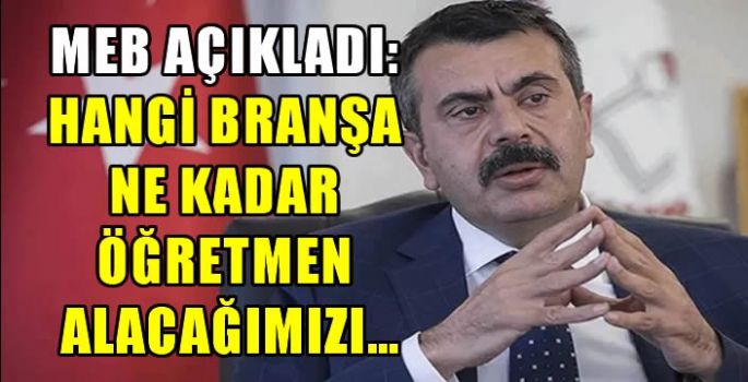 MEB açıkladı: Hangi branşa ne kadar öğretmen alacağımızı…