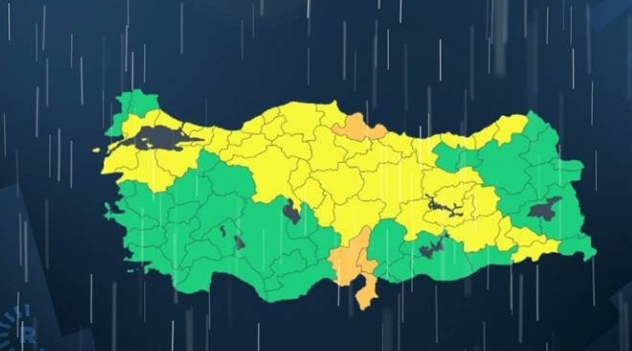 Meteorolojiden 44 il için sarı ve turuncu kodlu uyarı