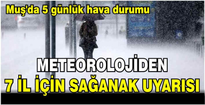 Meteorolojiden 7 il için sağanak uyarısı