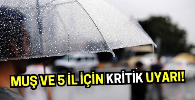 Meteorolojiden Doğu Anadolu'da Muş ve  il için uyarı geldi!