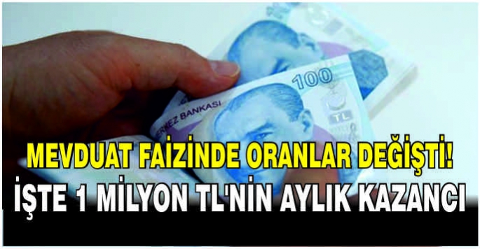 Mevduat faizinde oranlar değişti! İşte 1 milyon TL'nin aylık kazancı