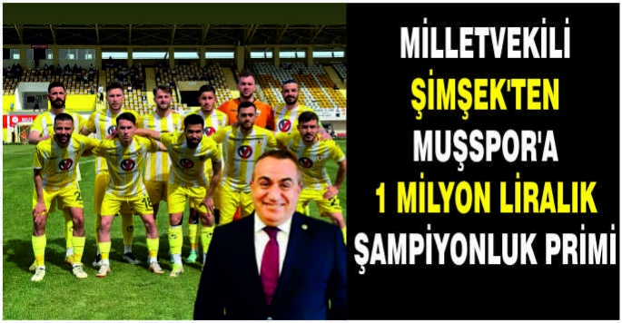  Milletvekili Şimşek'ten Muşspor'a 1 milyon liralık şampiyonluk primi