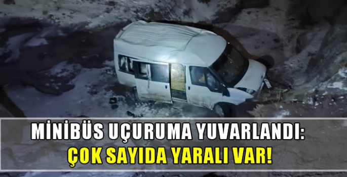 Minibüs uçuruma yuvarlandı: Çok sayıda yaralı var!