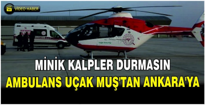 Minik kalpler durmasın: Ambulans uçak Muş'tan Ankara'ya