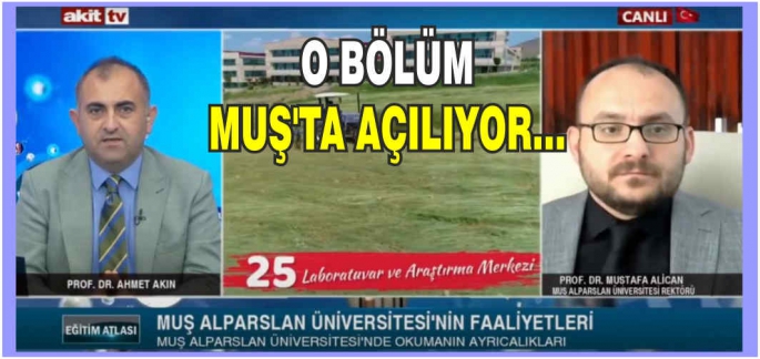 Muş Alparslan Üniversitesi’nden yeni bölüm müjdesi!