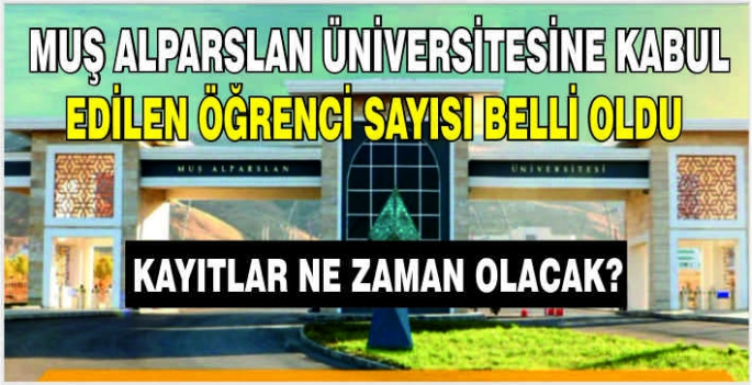 Muş Alparslan Üniversitesine kabul edilen öğrenci sayısı belli oldu