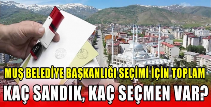 Muş Belediye başkanlığı seçimi için toplam kaç sandık, kaç seçmen var?