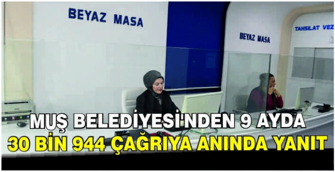 Muş Belediyesi'nden 9 ayda 30 bin 944 çağrıya anında yanıt