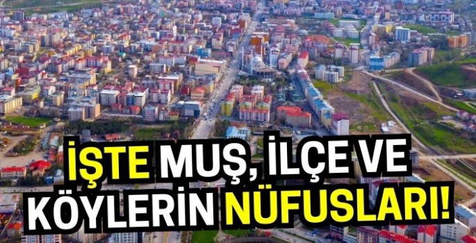 Muş Bulanık Malazgirt Korkut Hasköy ve Varto’nun köy nüfusları belli oldu!