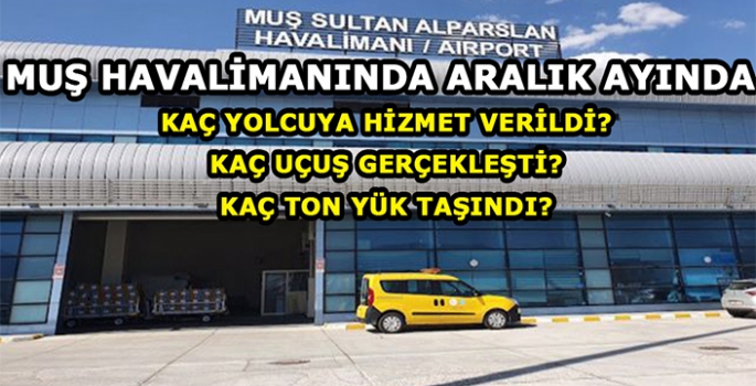 Muş Havalimanında Aralık ayında kaç yolcuya hizmet verildi? Kaç uçuş gerçekleşti?