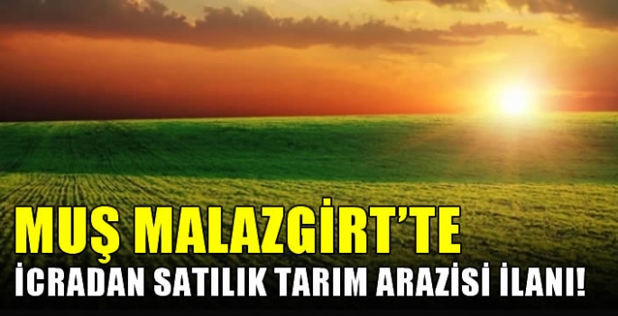 Muş Malazgirt’te icradan satılık tarım arazisi ilanı!