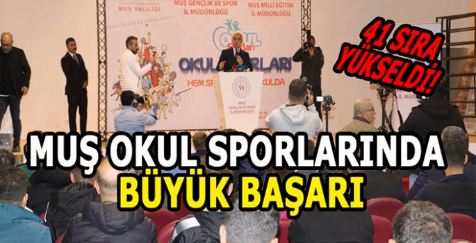 Muş okul sporlarında büyük başarı: 41 Sıra yükseldi!