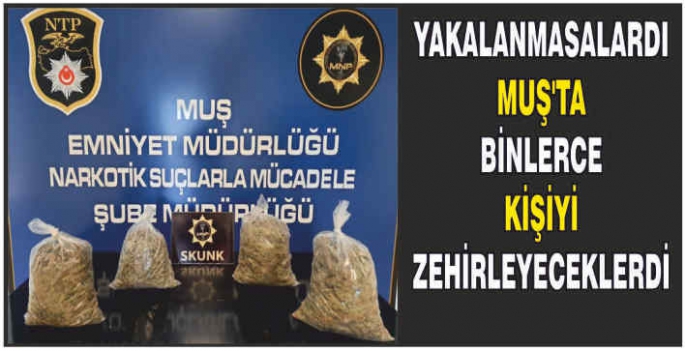 Muş'ta 3 kilo 910 gram uyuşturucu ele geçirildi