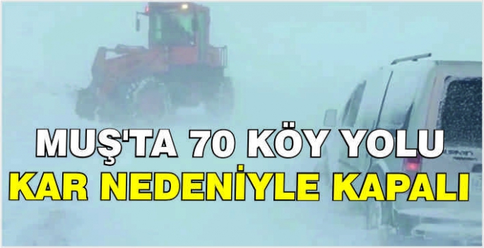 Muş’ta 70 köy yolu kar nedeniyle kapalı