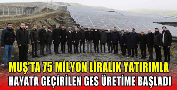 Muş’ta 75 milyon liralık yatırımla hayata geçirilen GES üretime başladı