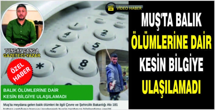 Muş’ta balık ölümlerine dair kesin bilgiye ulaşılamadı