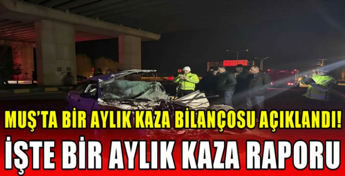 Muş’ta bir aylık kaza bilançosu açıklandı! İşte bir aylık kaza raporu