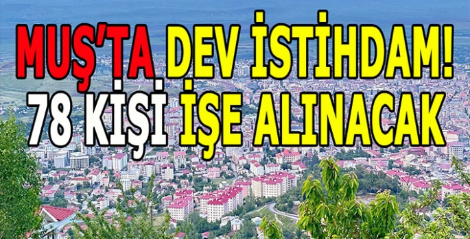 Muş'ta dev istihdam fırsatı! 78 Kişi işe alınacak!