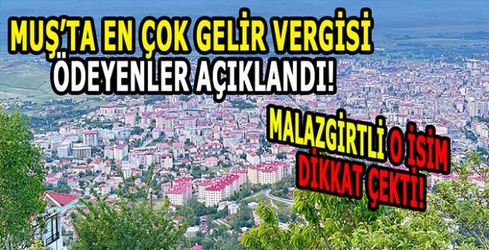 Muş’ta en çok gelir vergisi ödeyen isimler açıklandı: Malazgirtli o isim dikkat çekti!