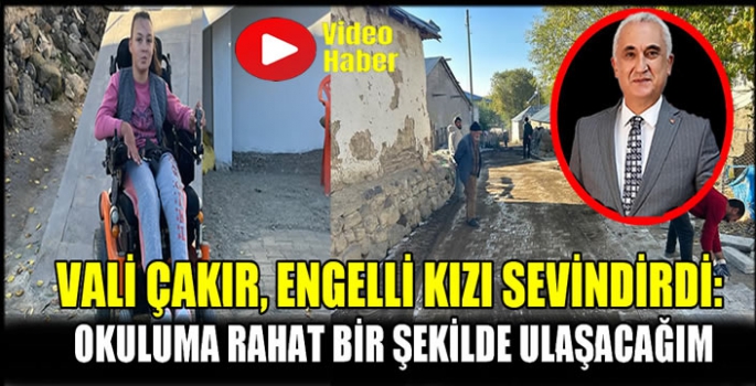 Muş’ta eviyle anayol arasındaki bölüm parke taşı ile döşenen engelli vatandaş hayata bağlandı