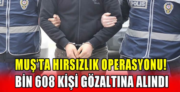 Muş’ta hırsızlık operasyonu! Bin 608 kişi gözaltına alındı 