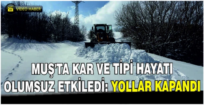 Muş’ta kar ve tipi hayatı olumsuz etkiledi: Yollar kapandı