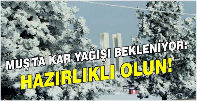 Muş'ta kar yağışı bekleniyor: Hazırlıklı olun!