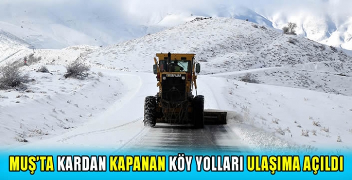 Muş’ta kardan kapanan köy yolları ulaşıma açıldı