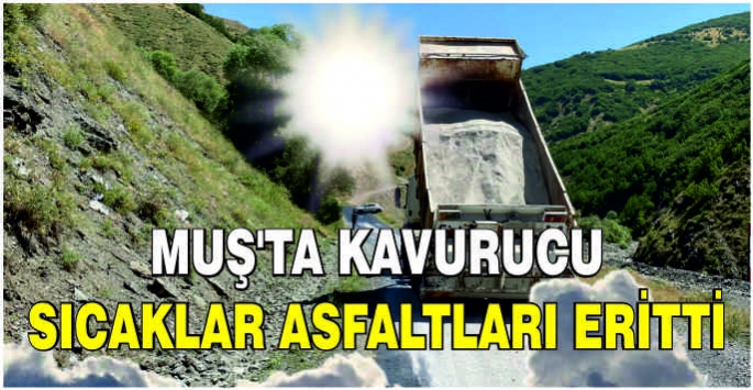 Muş'ta kavurucu sıcaklar asfaltları eritti