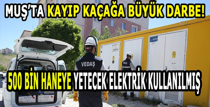 Muş’ta kayıp kaçağa büyük darbe! 500 Bin haneye yetecek kadar elektrik kullanılmış