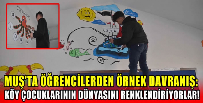 Muş’ta öğrencilerden örnek davranış: Köy çocuklarının dünyasını renklendiriyorlar!