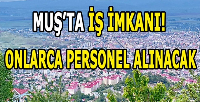 Muş'ta onlarca personel alınacak! İŞ fırsatı KPSS şartsız!